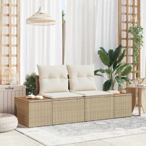 Divano da giardino Nero 184 x 62 x 85cm polyrattan