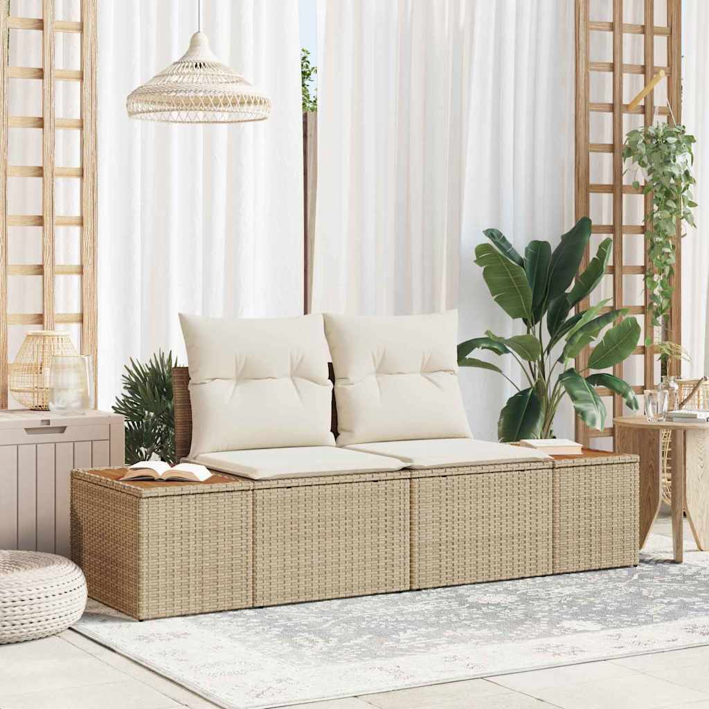 Divano da giardino Nero 184 x 62 x 85cm polyrattan