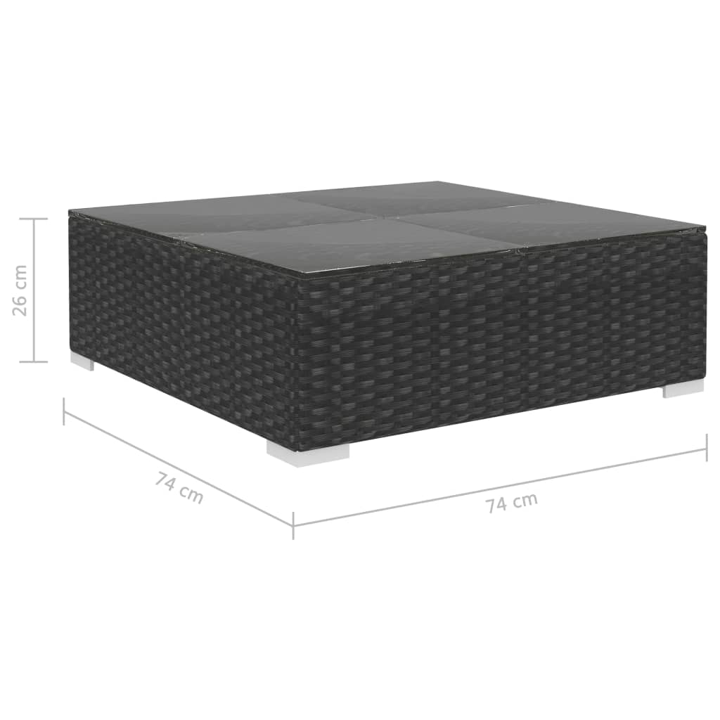 Set Divani da Giardino 9 pz con Cuscini in Polyrattan Nero - immagine 8