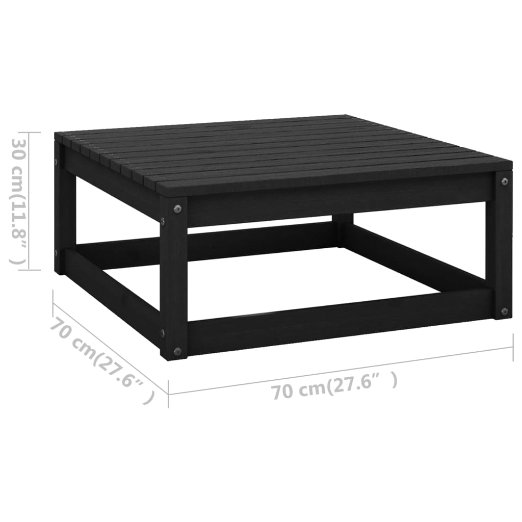 Set Divani da Giardino 5 pz Nero in Legno Massello di Pino - immagine 8