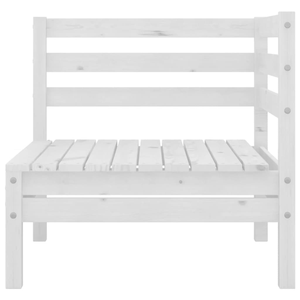 Set Divani da Giardino 7 pz Bianco in Legno Massello di Pino - immagine 4