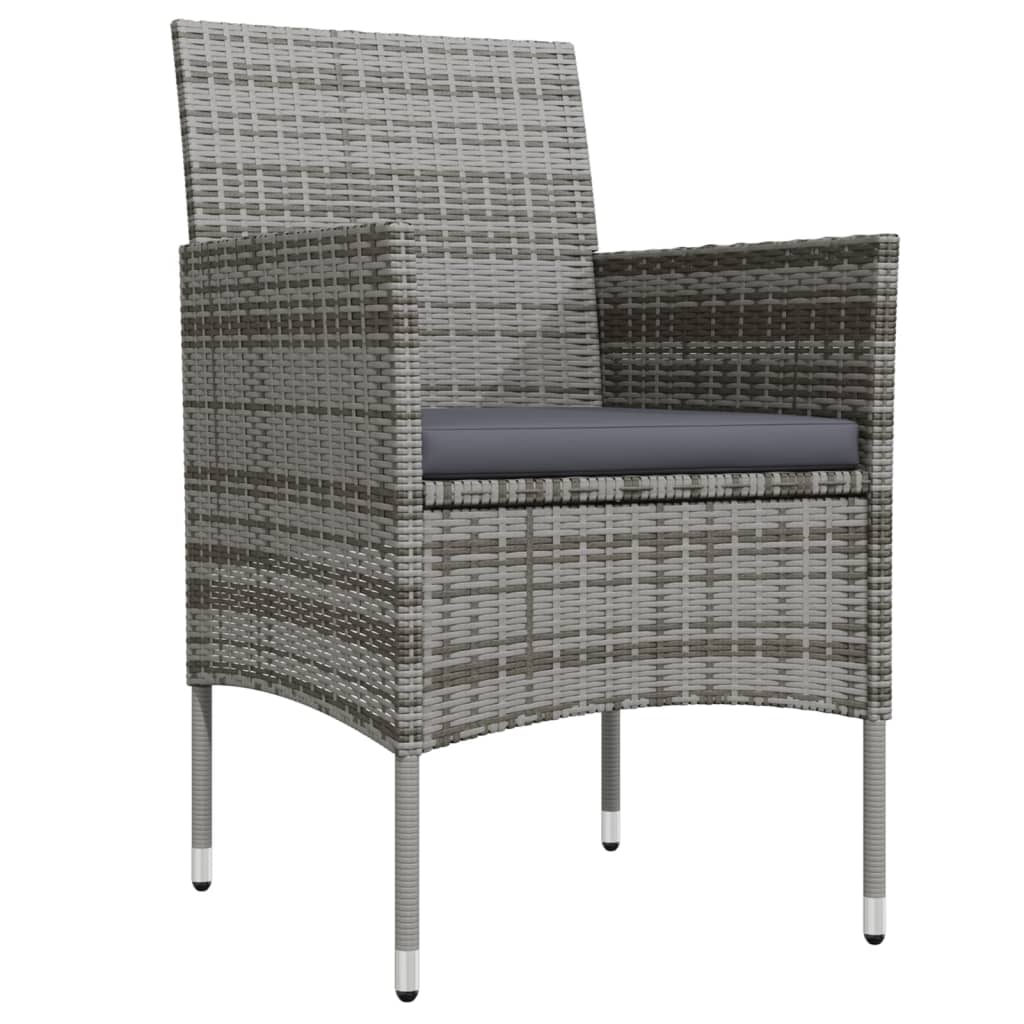 Set da Pranzo da Giardino 5 pz con Cuscini Grigio e Nero - immagine 3