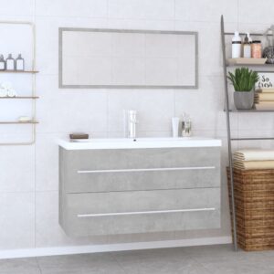 Set Mobili da Bagno 3 pz Grigio Cemento