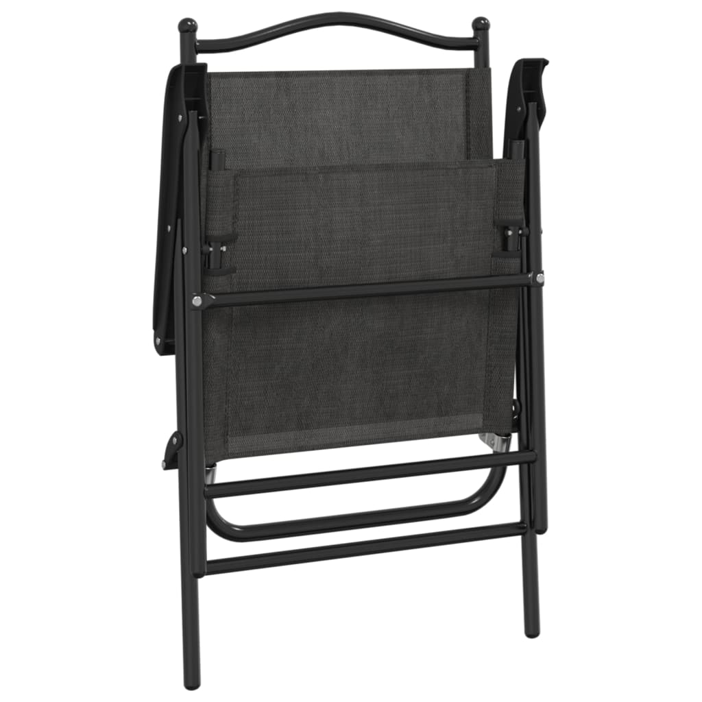 Sedie Giardino Pieghevoli 4 pz Grigio Mélange Acciaio Textilene - immagine 7