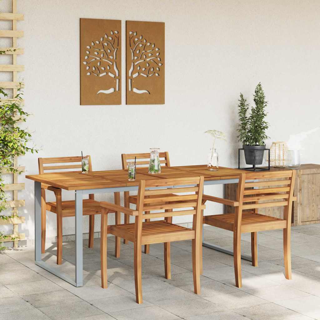 Tavolo da Pranzo da Giardino Grigio 180 x 90 x 75 cm - immagine 4