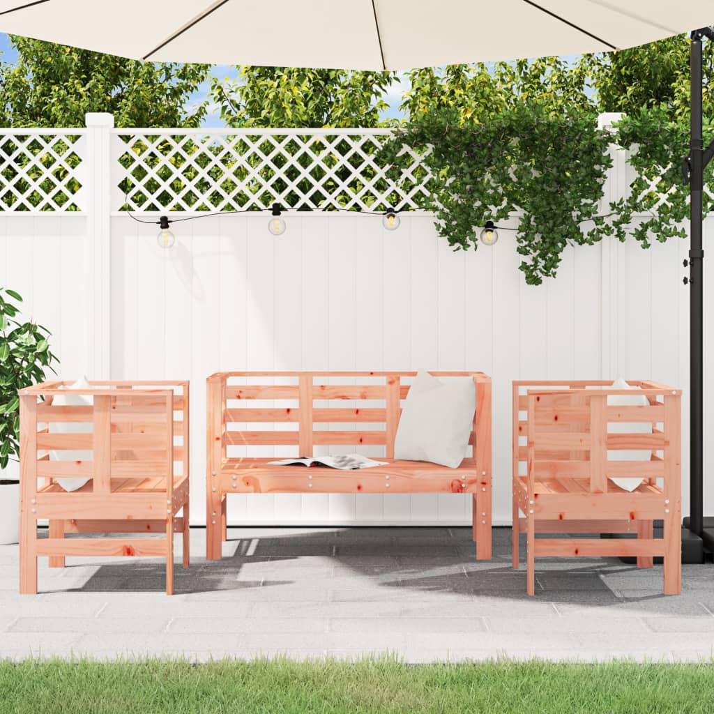 Set Salotto da Giardino 3 pz Ambra in Legno Massello di Pino - immagine 3