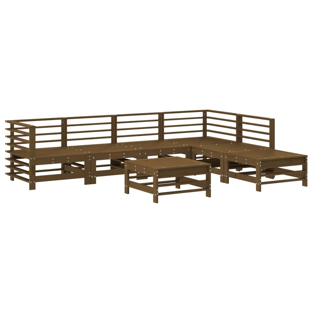 Set Divani da Giardino 7 pz con Cuscini in Legno Massello - immagine 3