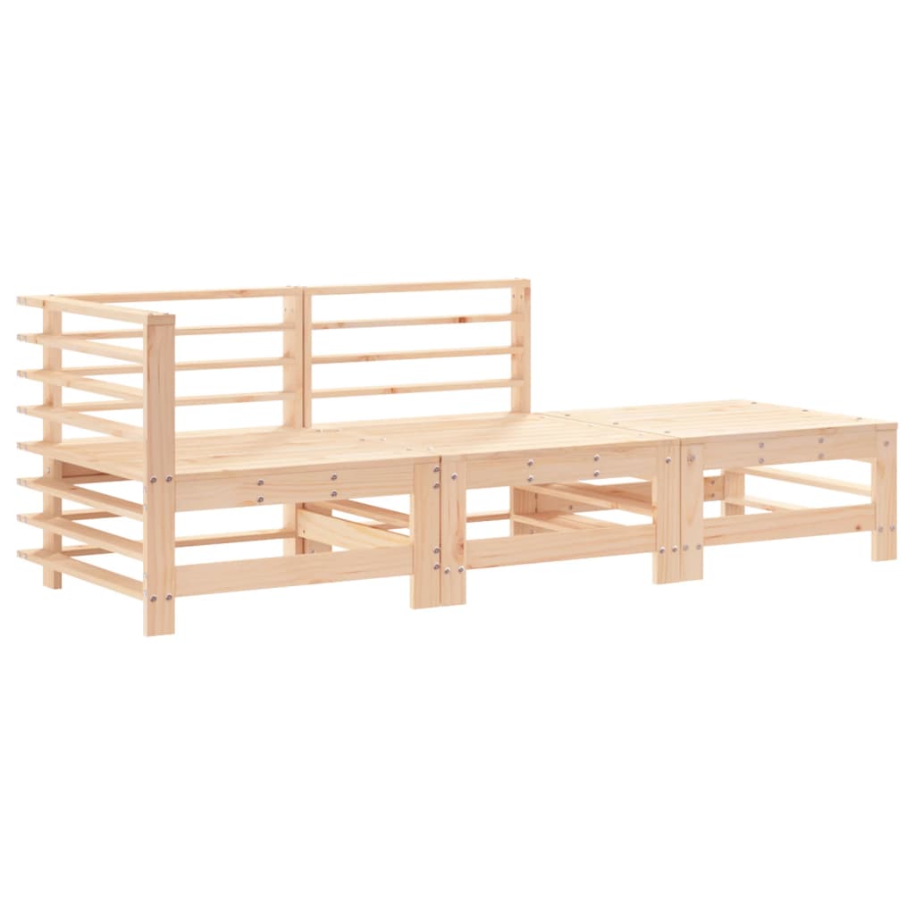 Set Divani da Giardino 3 pz con Cuscini in Legno Massello - immagine 3