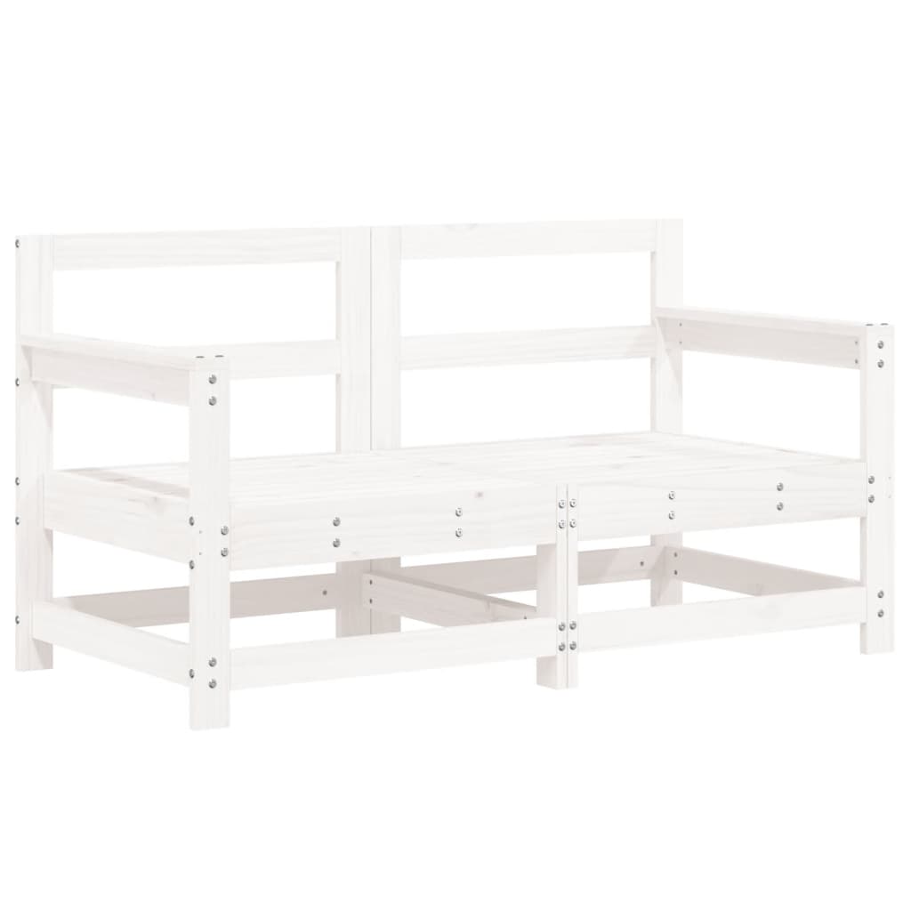 Set Salotto da Giardino 7 pz Bianco in Legno Massello di Pino - immagine 3