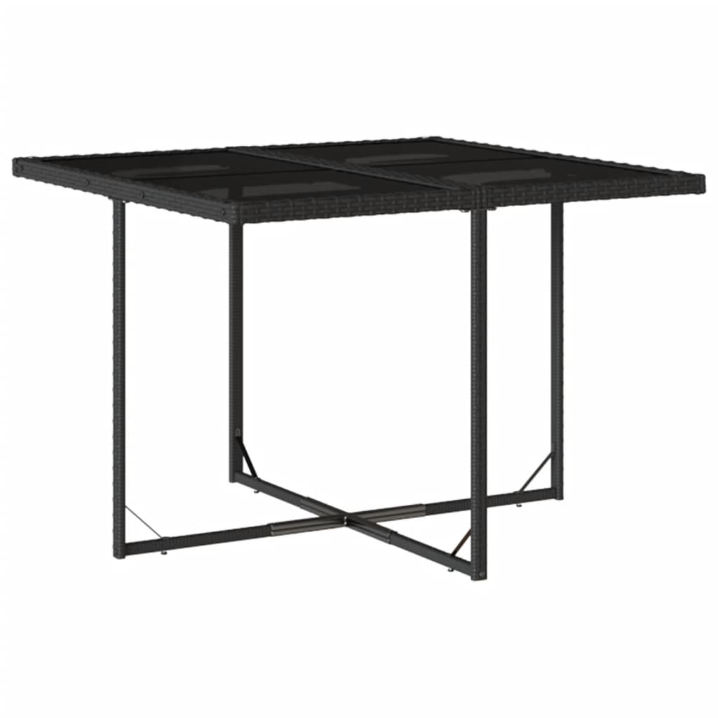Set da Pranzo da Giardino 9 pz con Cuscini Nero in Polyrattan - immagine 3