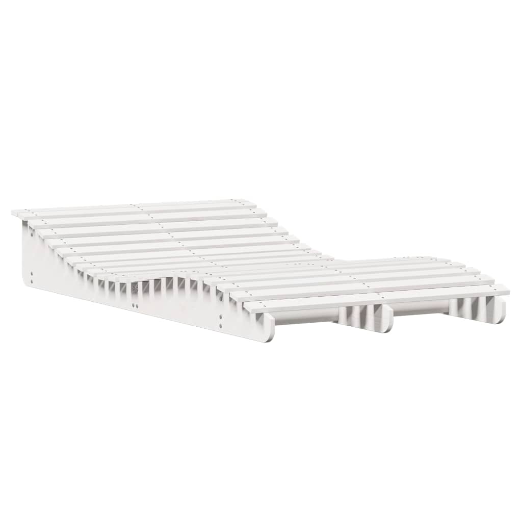 Lettino Prendisole Bianco 205x110x31,5cm Legno Massello di Pino - immagine 2