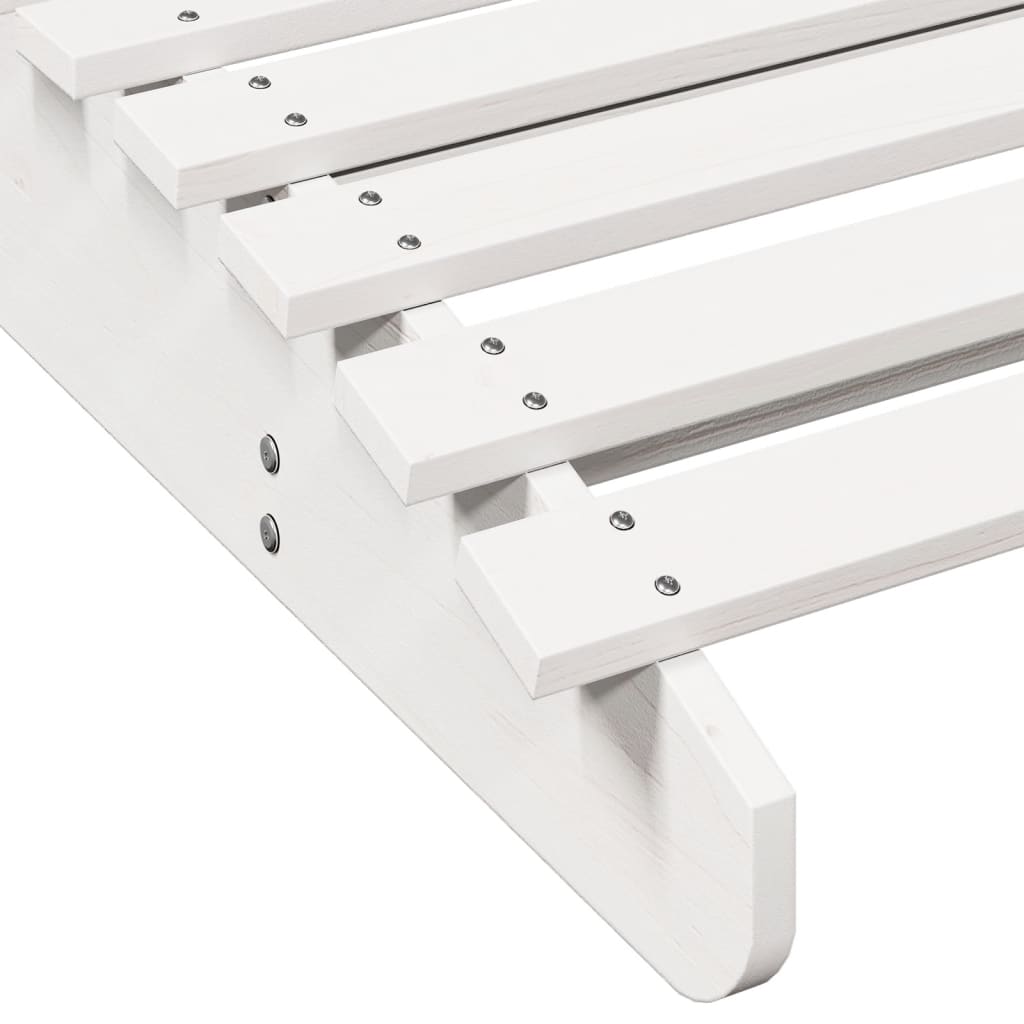 Lettino Prendisole Bianco 205x110x31,5cm Legno Massello di Pino - immagine 6