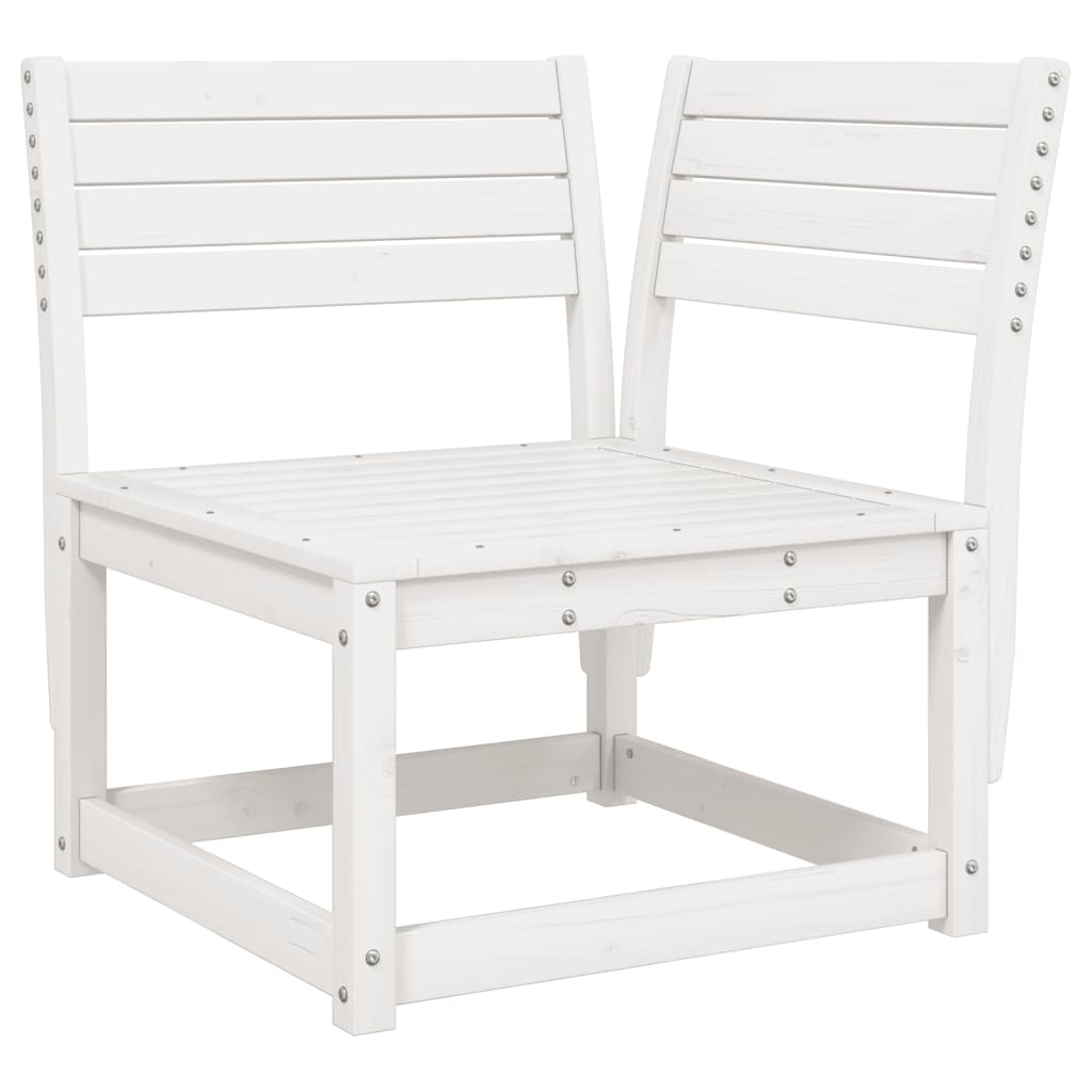 Set Salotto da Giardino 7 pz Bianco in Legno Massello di Pino - immagine 3