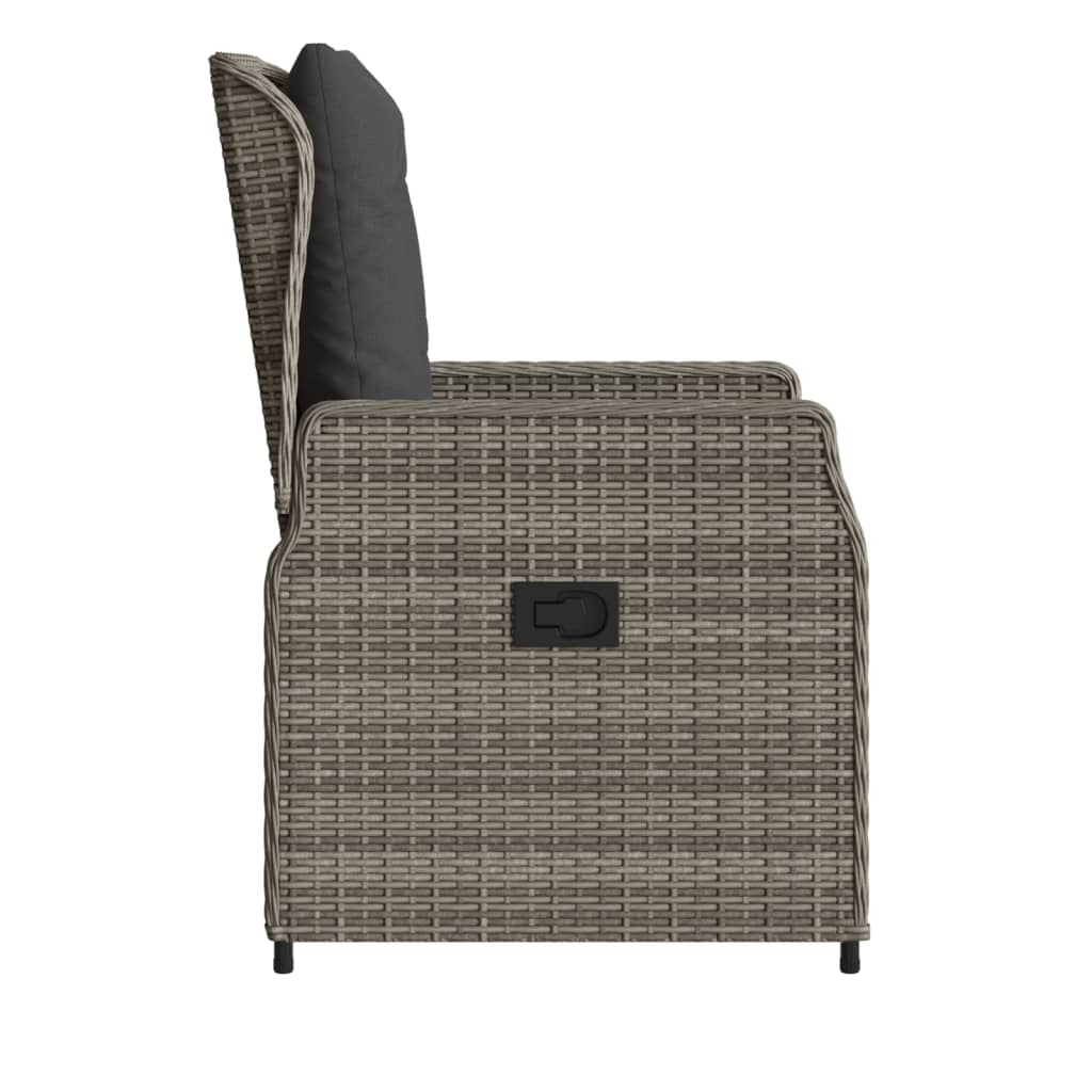 Sedie da Giardino Reclinabili 2 pz Grigio Polyrattan - immagine 5