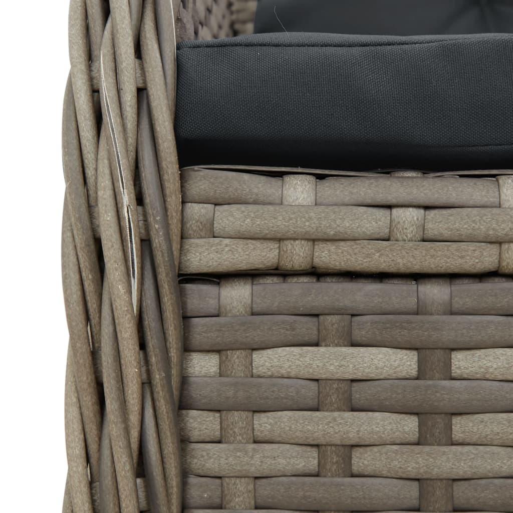 Sedie da Giardino Reclinabili 2 pz Grigio Polyrattan - immagine 8