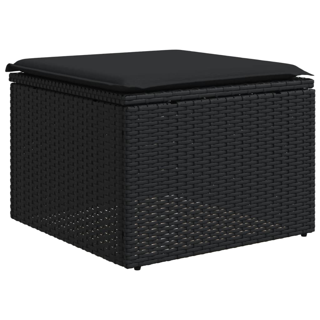 Set Divani da Giardino con Cuscini 7pz Nero Polyrattan - immagine 5
