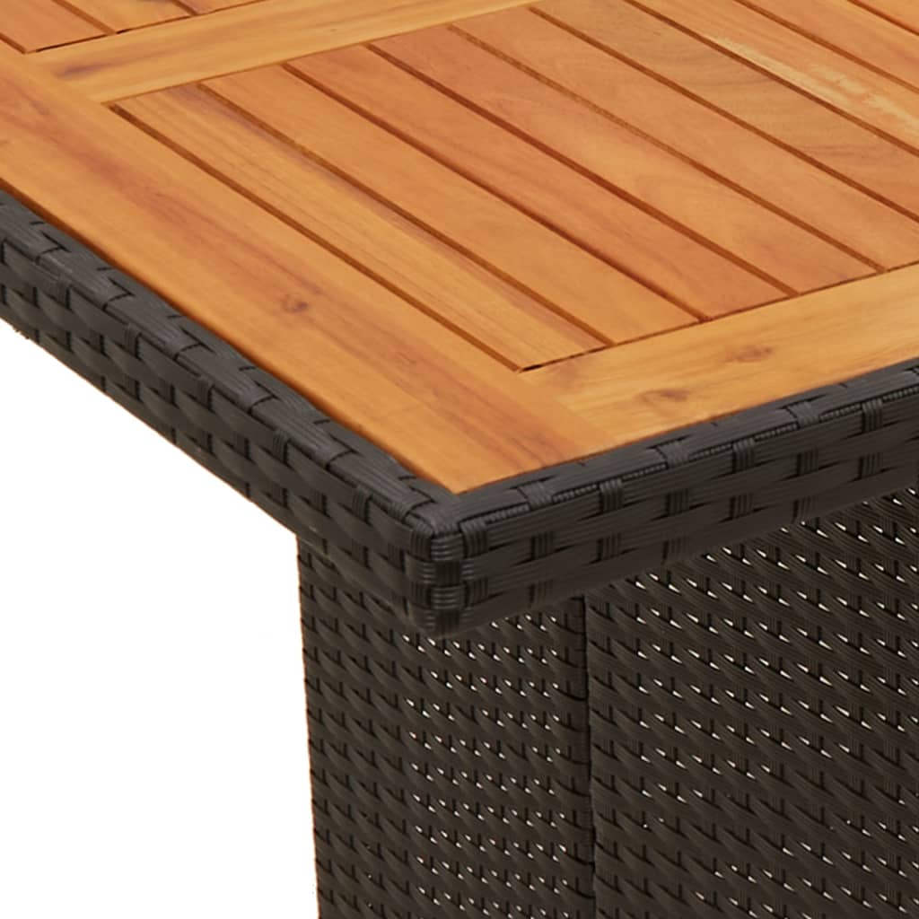 Set da Pranzo da Giardino 9 pz con Cuscini Nero in Polyrattan - immagine 5