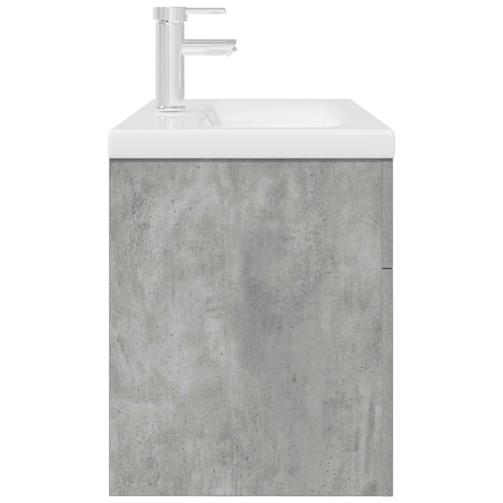 Mobile da Bagno con Lavabo Integrato e Rubinetto Grigio Cemento - immagine 5