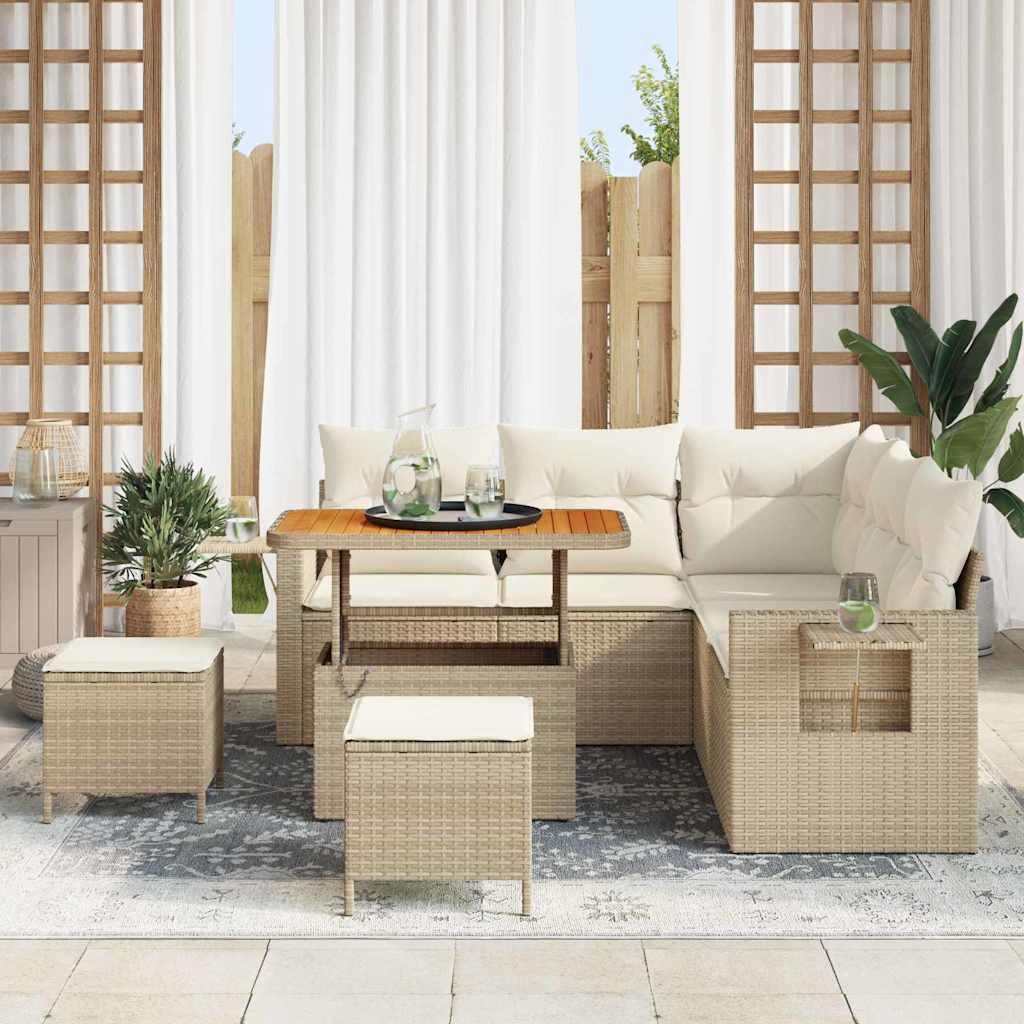 Set Divano da Giardino 8 pcs Nero polyrattan - immagine 3