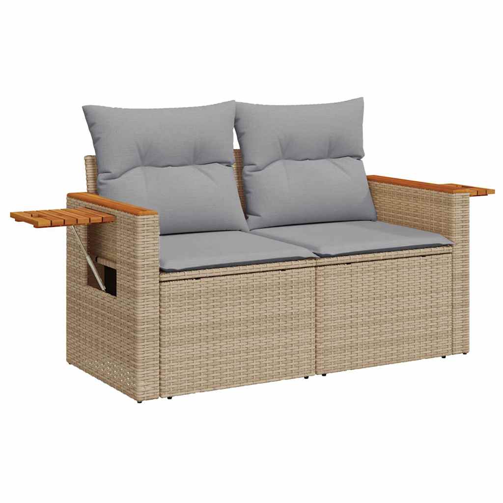 Set Divano da Giardino con cuscino Beige Poly Rattan - immagine 6