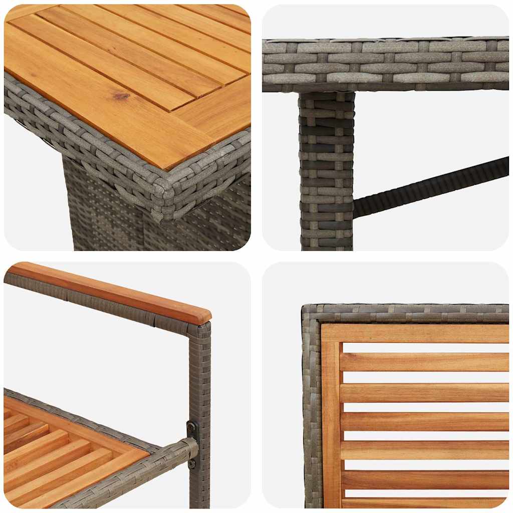 Set da Pranzo per Giardino 9 pcs Grigio polyrattan - immagine 9