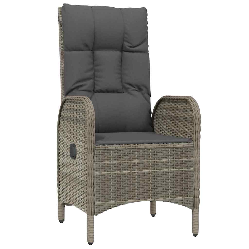Set da Pranzo per Giardino con cuscino 3 pcs Grigio Poly Rattan - immagine 6
