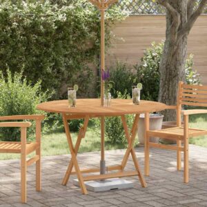 Tavolo da Giardino Pieghevole Grigio 110x110x75cm Massello Teak