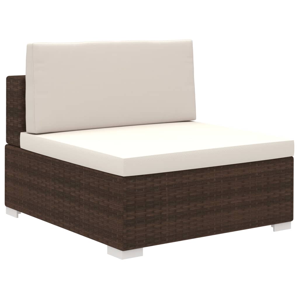 Set Divani da Giardino 6 pz con Cuscini in Polyrattan Marrone - immagine 3
