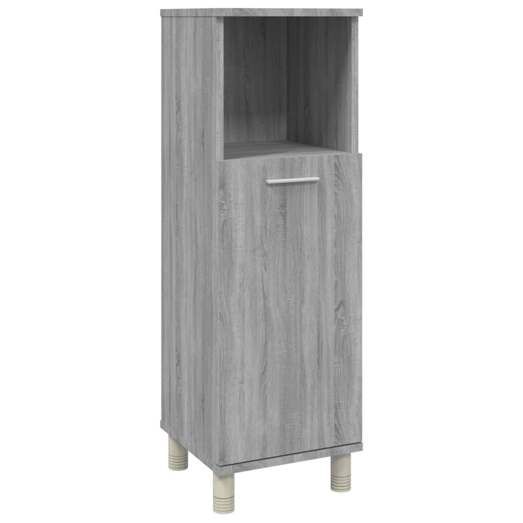 Armadietto Bagno Grigio Sonoma 30x30x95 cm in Legno Multistrato - immagine 2