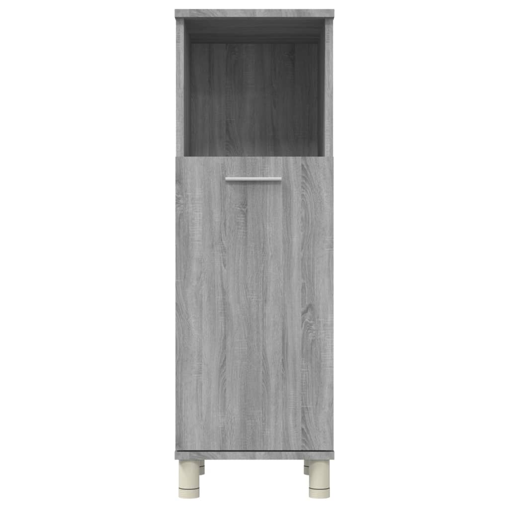 Armadietto Bagno Grigio Sonoma 30x30x95 cm in Legno Multistrato - immagine 6