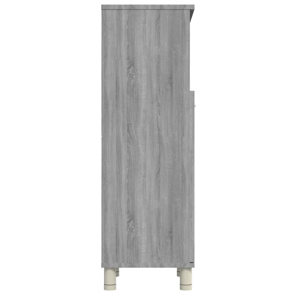Armadietto Bagno Grigio Sonoma 30x30x95 cm in Legno Multistrato - immagine 7