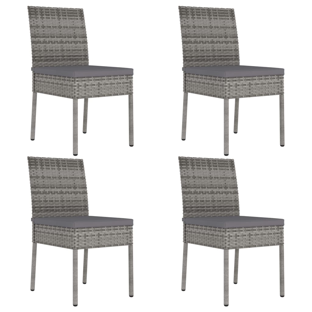 Set da Pranzo da Giardino 5 pz in Polyrattan Grigio - immagine 6