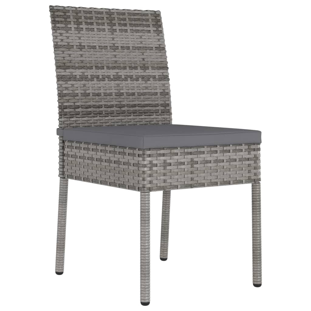 Set da Pranzo da Giardino 5 pz in Polyrattan Grigio - immagine 7