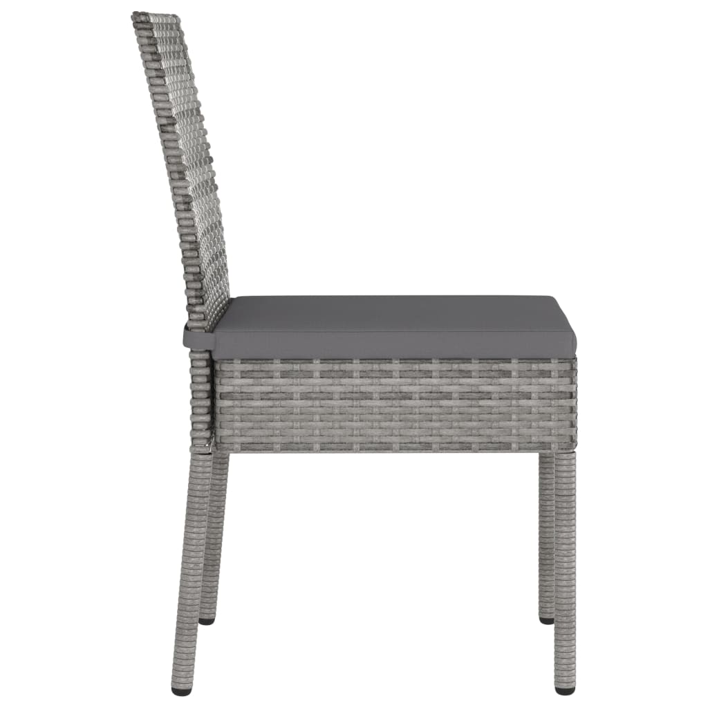 Set da Pranzo da Giardino 5 pz in Polyrattan Grigio - immagine 8