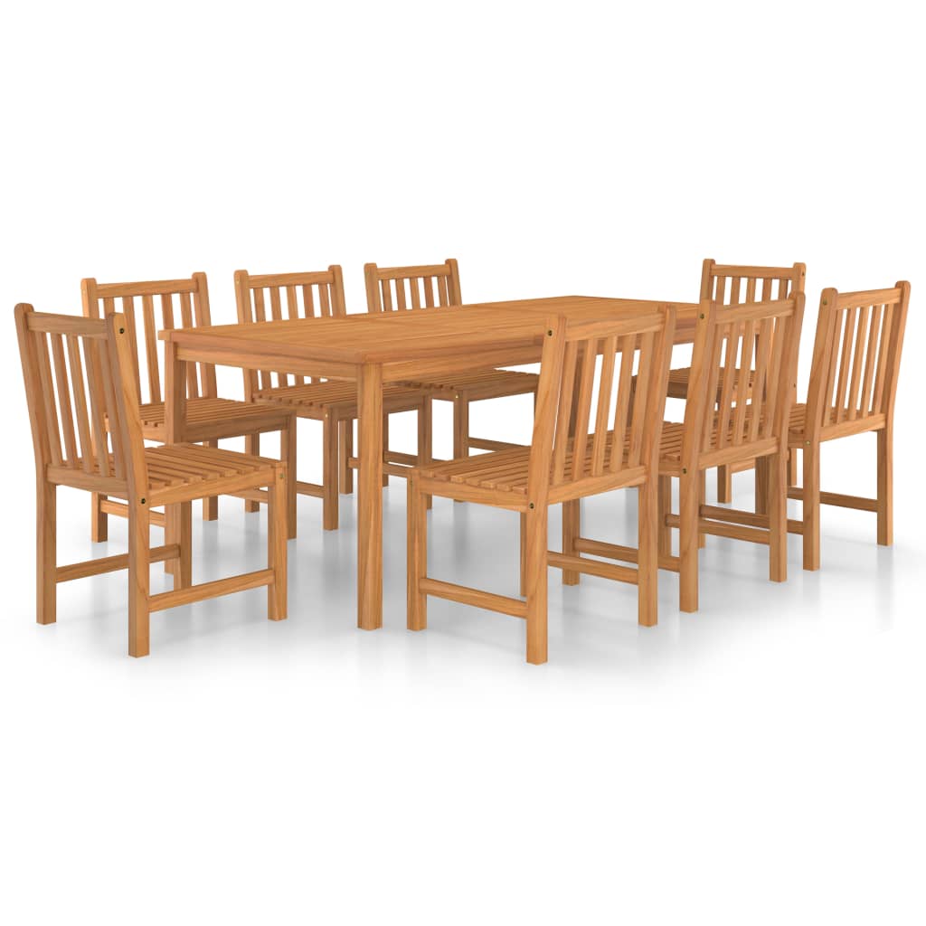 Set da pranzo da giardino 9 pz 200x100 cm in legno massello di teak - immagine 2