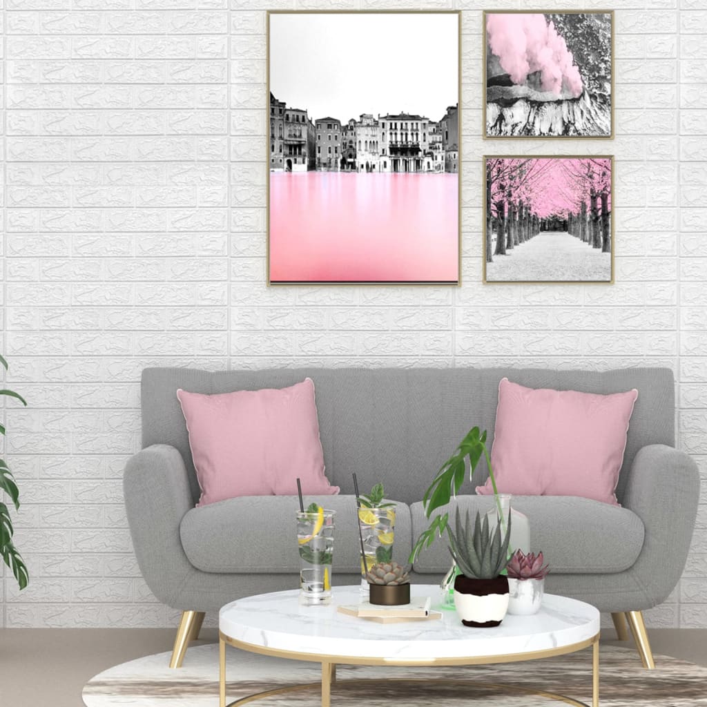 Carta da parati 3D Motivo a Mattoni Autoadesiva 10 pz Nera