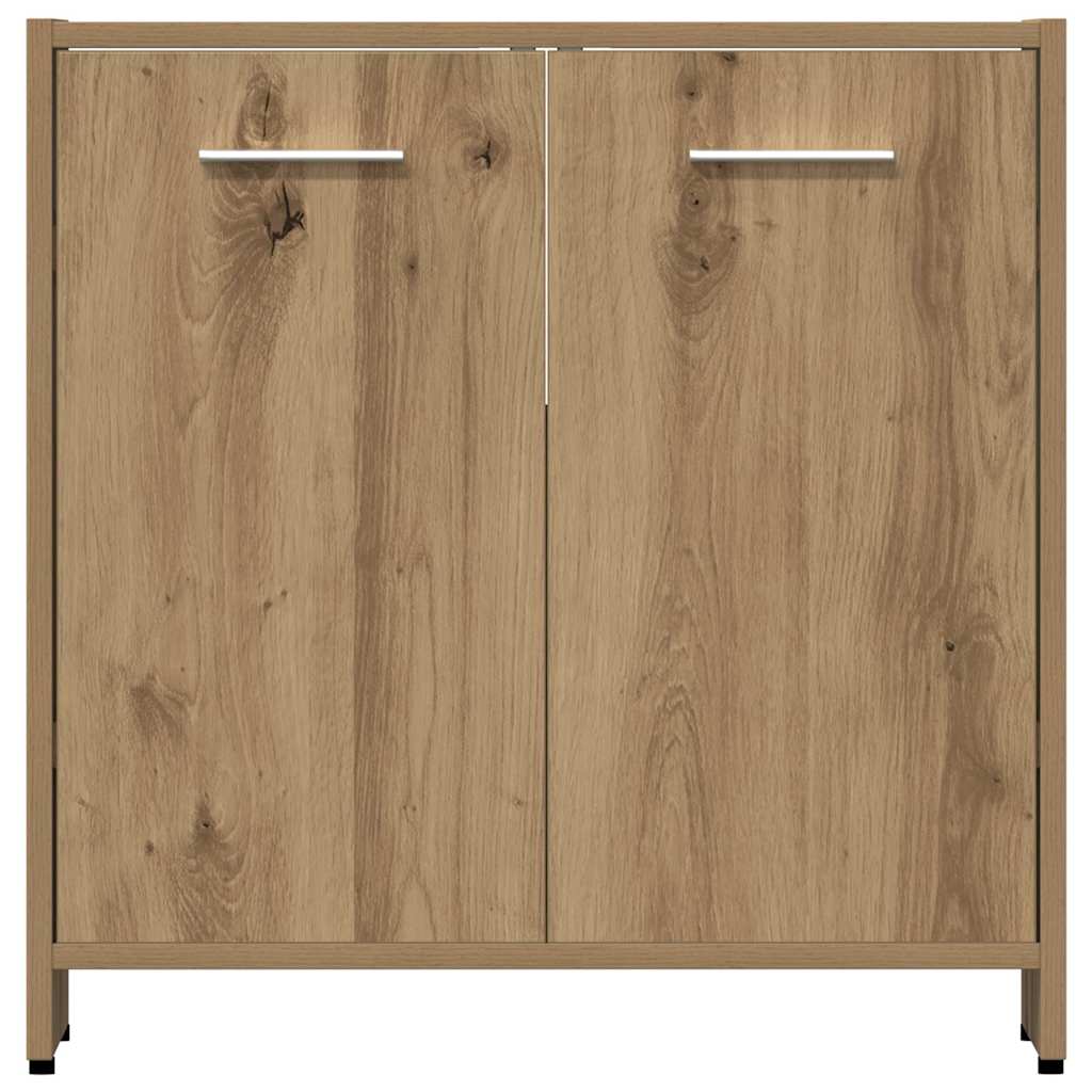 Set Mobili da Bagno 4 pz Rovere Artigianale Legno Multistrato - immagine 8