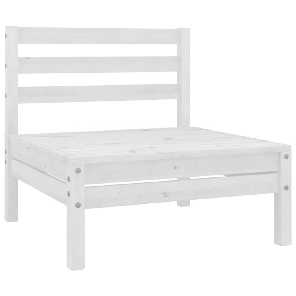 Set Divani da Giardino 7 pz Bianco in Legno Massello di Pino - immagine 5