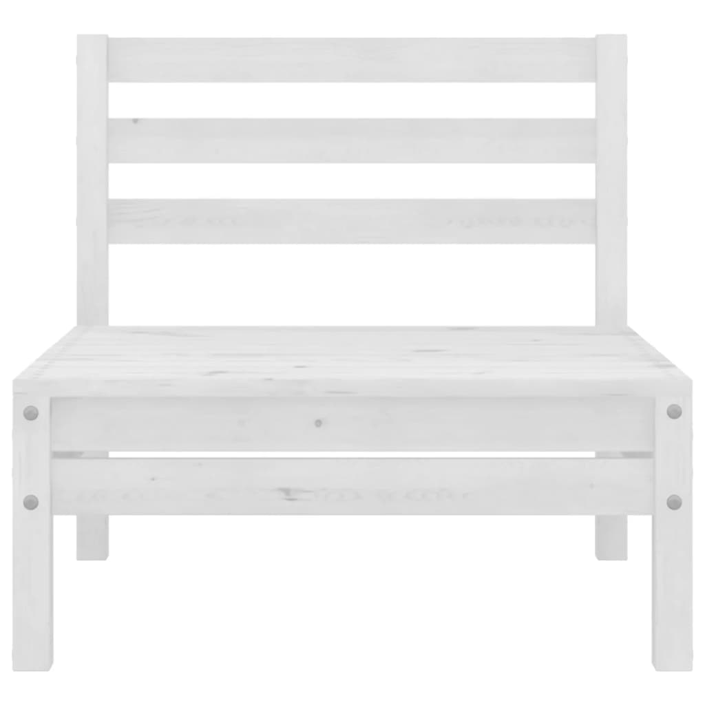 Set Divani da Giardino 7 pz Bianco in Legno Massello di Pino - immagine 6