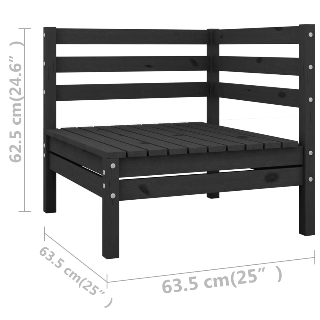 Set Salotto da Giardino 6 pz in Legno Massello di Pino Nero - immagine 5