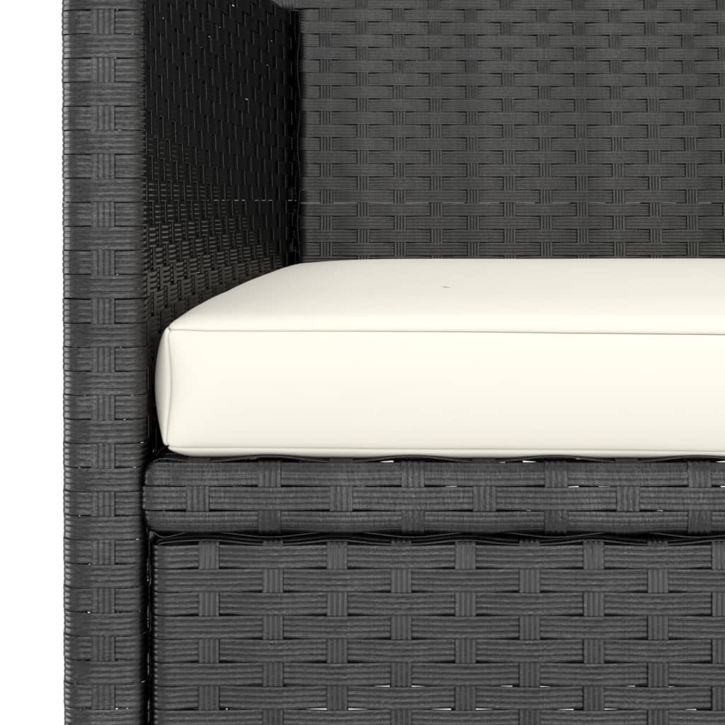 Set Sedie da Giardino e Poggiapiedi 4 pz in Polyrattan Marrone - immagine 8