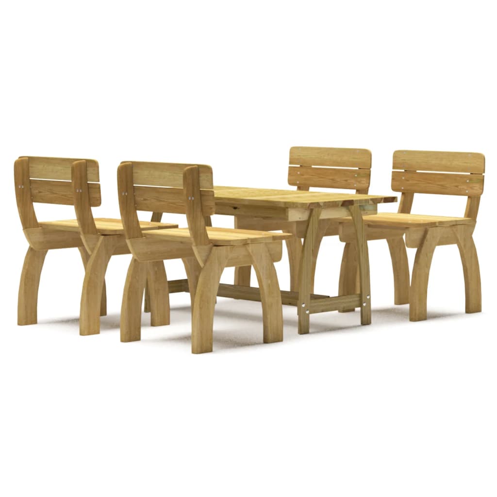 Set da Pranzo da Giardino 5 pz in Legno di Pino Impregnato - immagine 2