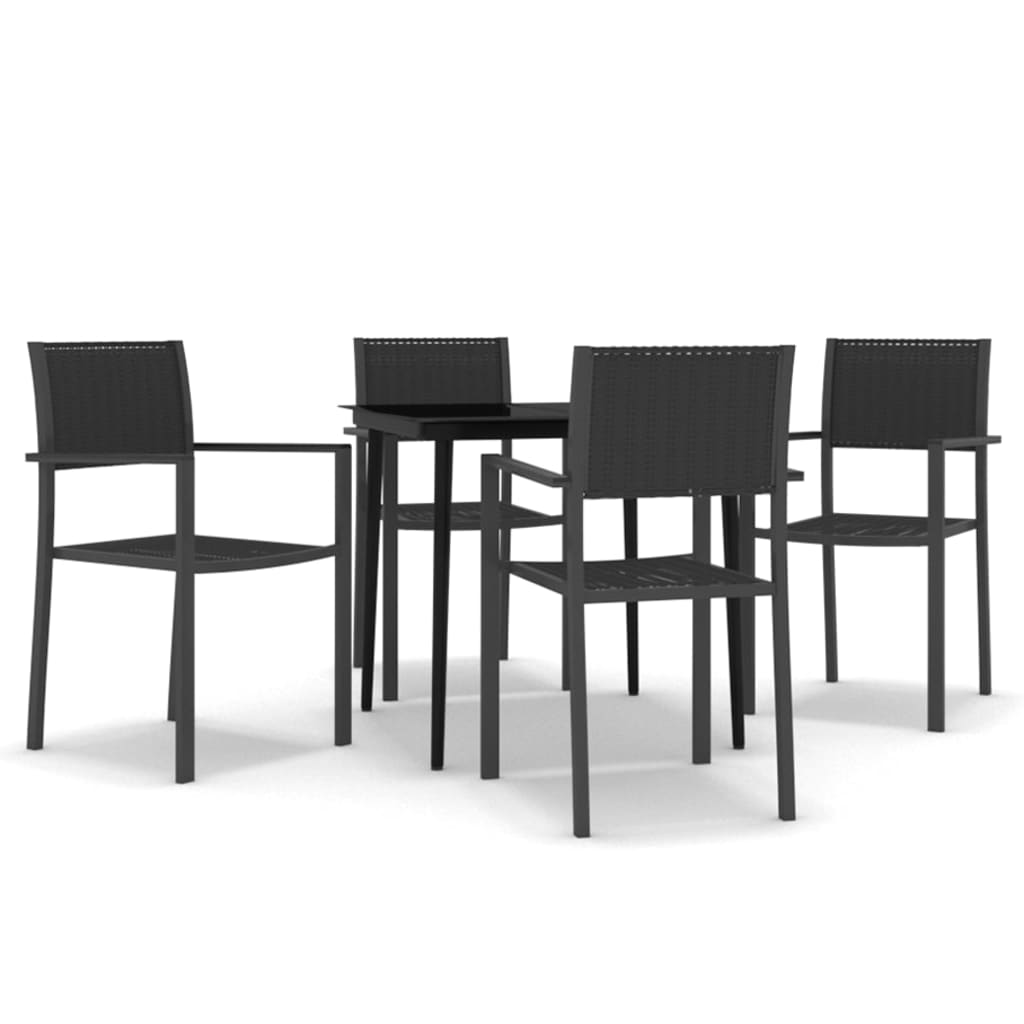 Set da Pranzo da Giardino 5 pz Nero - immagine 2