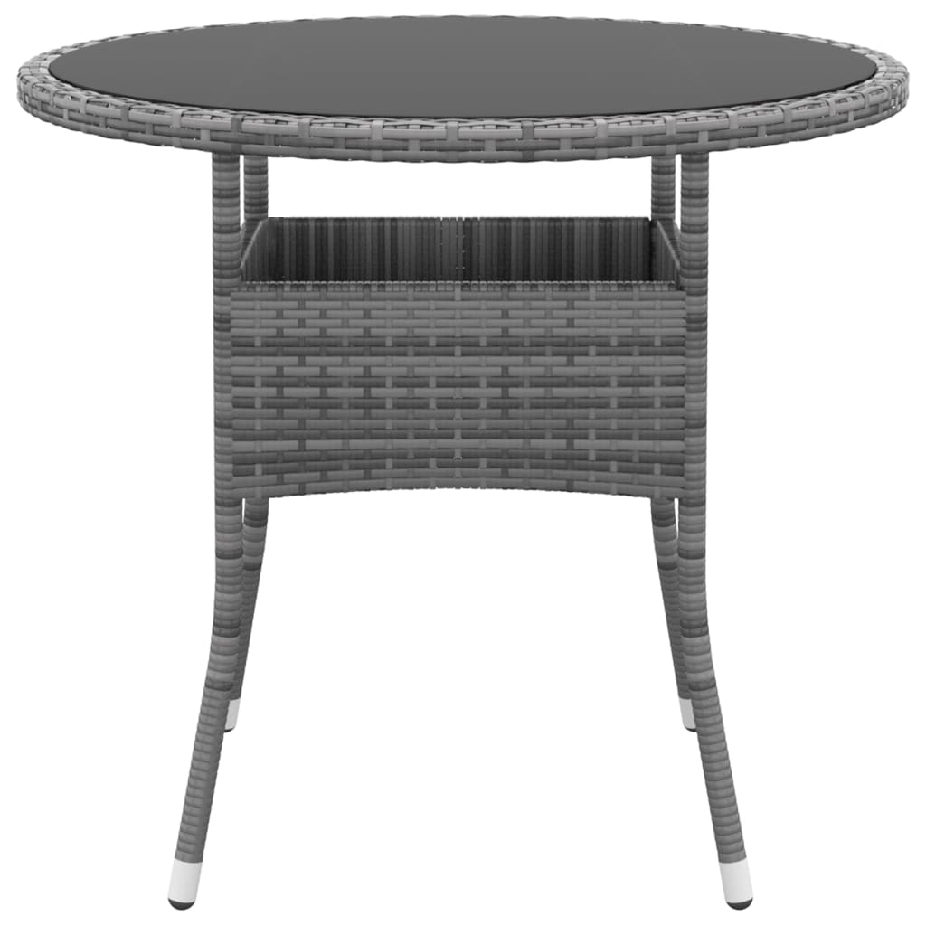 Set da Pranzo per Giardino 3 pz in Polyrattan Grigio - immagine 5