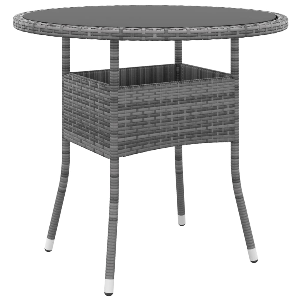 Set da Pranzo per Giardino 5 pz in Polyrattan Grigio - immagine 4