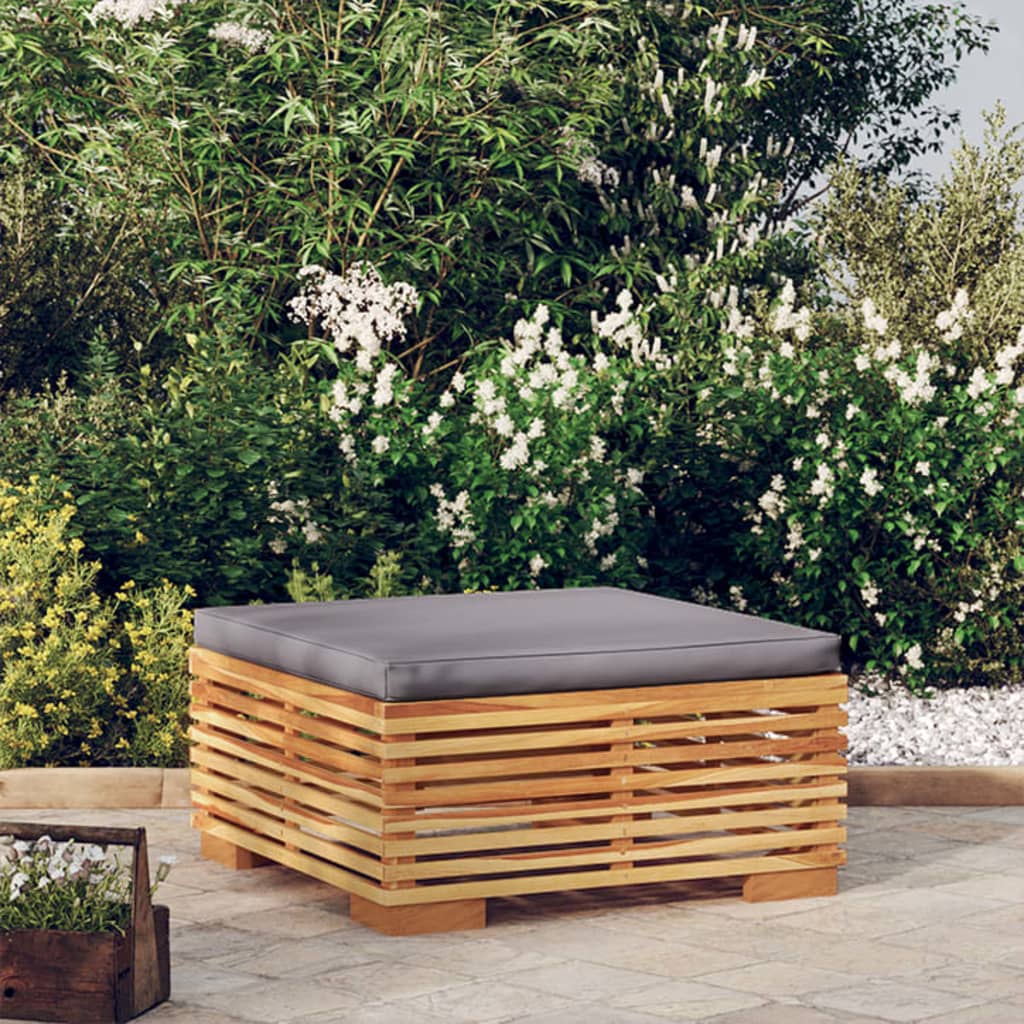 Divano Angolare da Giardino con Cuscini Crema Massello di Teak