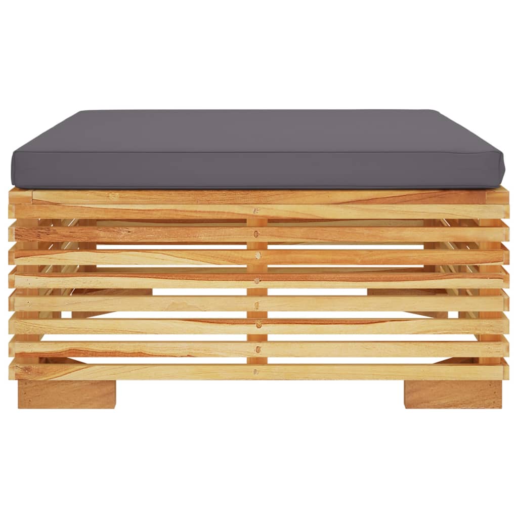 Divano Angolare da Giardino con Cuscini Crema Massello di Teak - immagine 3