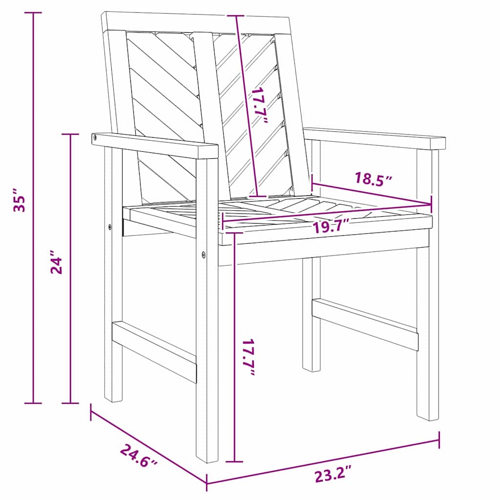 Sedie da Pranzo da Giardino 4pz Legno Massello di Acacia - immagine 9