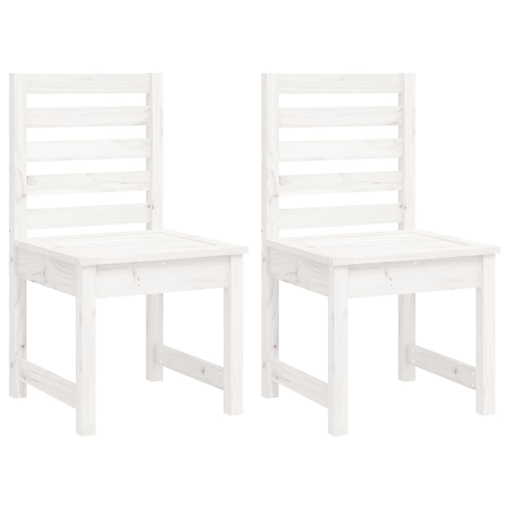 Set da Pranzo per Giardino 4pz Bianco in Legno Massello di Pino - immagine 5