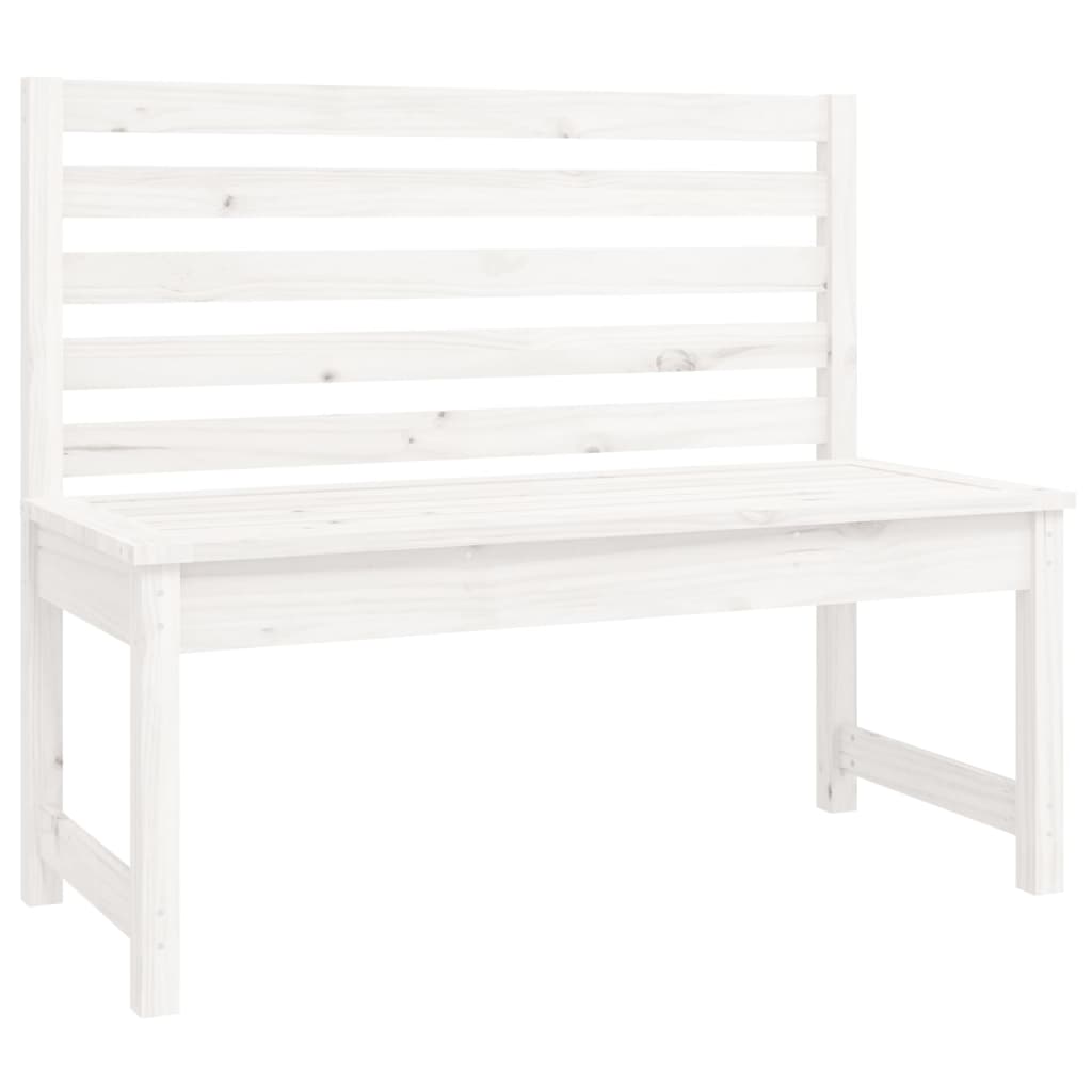 Set da Pranzo per Giardino 4pz Bianco in Legno Massello di Pino - immagine 6